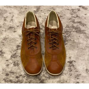 Vintage 70s Brunswick Brown Suede Bowling Shoes USA Men Size 11 Left Hand